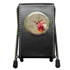 Flower Floral Bouquet Background Pen Holder Desk Clocks by Nexatart