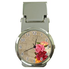 Flower Floral Bouquet Background Money Clip Watches by Nexatart