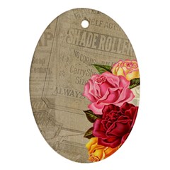 Flower Floral Bouquet Background Oval Ornament (two Sides)