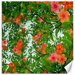 Flower Background Backdrop Pattern Canvas 20  X 20   by Nexatart