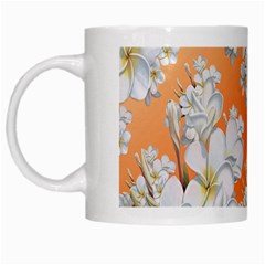 Flowers Background Backdrop Floral White Mugs by Nexatart