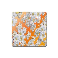 Flowers Background Backdrop Floral Square Magnet by Nexatart