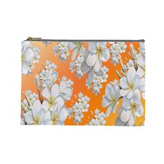 Flowers Background Backdrop Floral Cosmetic Bag (large)  by Nexatart