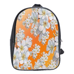 Flowers Background Backdrop Floral School Bags(large)  by Nexatart