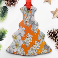 Flowers Background Backdrop Floral Christmas Tree Ornament (two Sides) by Nexatart