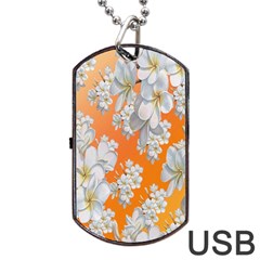 Flowers Background Backdrop Floral Dog Tag Usb Flash (one Side) by Nexatart