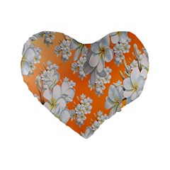 Flowers Background Backdrop Floral Standard 16  Premium Heart Shape Cushions by Nexatart