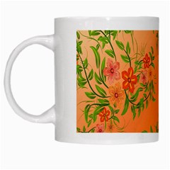 Flowers Background Backdrop Floral White Mugs by Nexatart