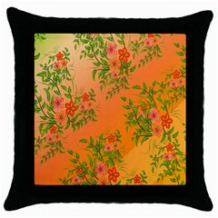 Flowers Background Backdrop Floral Throw Pillow Case (black) by Nexatart