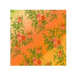 Flowers Background Backdrop Floral Small Satin Scarf (square) by Nexatart