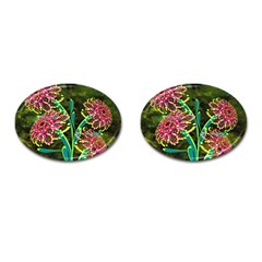 Flowers Abstract Decoration Cufflinks (oval) by Nexatart