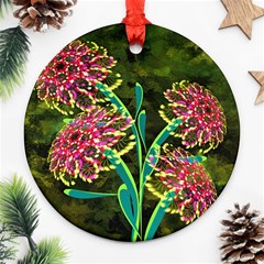 Flowers Abstract Decoration Round Ornament (two Sides) by Nexatart