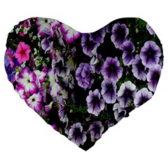 Flowers Blossom Bloom Plant Nature Large 19  Premium Flano Heart Shape Cushions by Nexatart