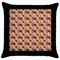 Flowers Girl Barrow Wheel Barrow Throw Pillow Case (black) by Nexatart