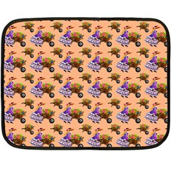 Flowers Girl Barrow Wheel Barrow Double Sided Fleece Blanket (mini)  by Nexatart