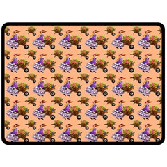 Flowers Girl Barrow Wheel Barrow Fleece Blanket (large)  by Nexatart