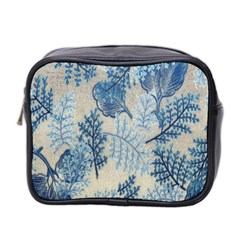 Flowers Blue Patterns Fabric Mini Toiletries Bag 2-side by Nexatart