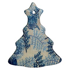 Flowers Blue Patterns Fabric Christmas Tree Ornament (two Sides) by Nexatart