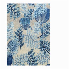 Flowers Blue Patterns Fabric Small Garden Flag (two Sides) by Nexatart