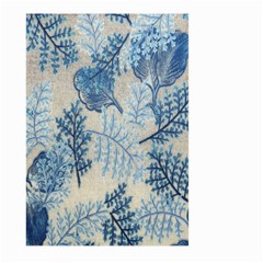 Flowers Blue Patterns Fabric Large Garden Flag (two Sides) by Nexatart