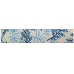 Flowers Blue Patterns Fabric Flano Scarf (Large) Back