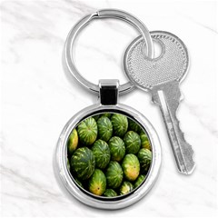 Food Summer Pattern Green Watermelon Key Chains (round) 