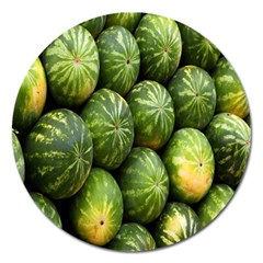 Food Summer Pattern Green Watermelon Magnet 5  (round)