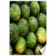 Food Summer Pattern Green Watermelon Canvas 12  X 18   by Nexatart