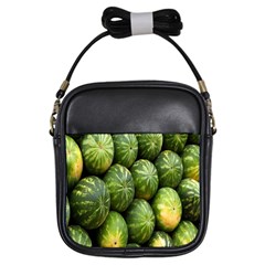 Food Summer Pattern Green Watermelon Girls Sling Bags by Nexatart