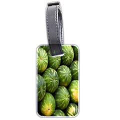 Food Summer Pattern Green Watermelon Luggage Tags (two Sides) by Nexatart