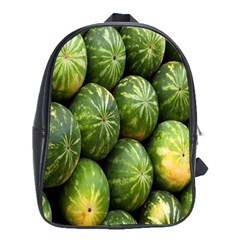 Food Summer Pattern Green Watermelon School Bags (xl) 