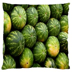 Food Summer Pattern Green Watermelon Large Flano Cushion Case (one Side) by Nexatart