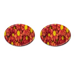 Flowers Nature Plants Autumn Affix Cufflinks (oval) by Nexatart