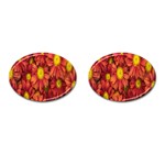 Flowers Nature Plants Autumn Affix Cufflinks (Oval) Front(Pair)