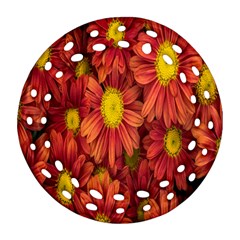 Flowers Nature Plants Autumn Affix Round Filigree Ornament (two Sides)