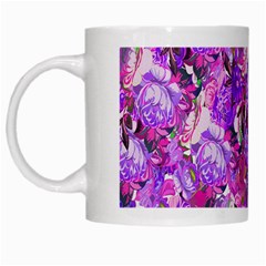 Flowers Abstract Digital Art White Mugs by Nexatart