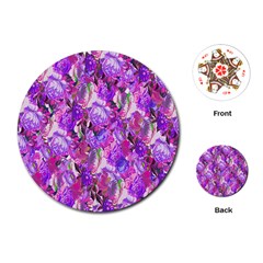 Flowers Abstract Digital Art Playing Cards (round) 