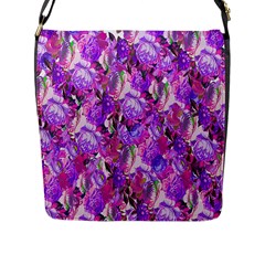 Flowers Abstract Digital Art Flap Messenger Bag (l)  by Nexatart