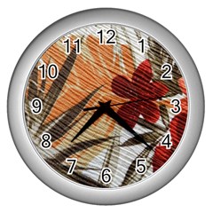 Fall Colors Wall Clocks (silver)  by Nexatart