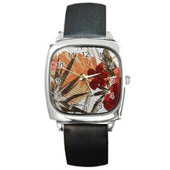 Fall Colors Square Metal Watch