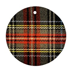 Fabric Texture Tartan Color Ornament (Round)