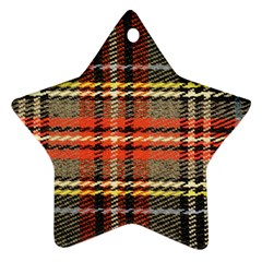 Fabric Texture Tartan Color Ornament (Star)