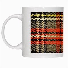 Fabric Texture Tartan Color White Mugs