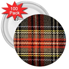 Fabric Texture Tartan Color 3  Buttons (100 pack) 