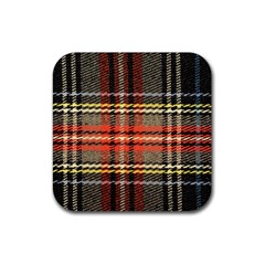 Fabric Texture Tartan Color Rubber Coaster (Square) 