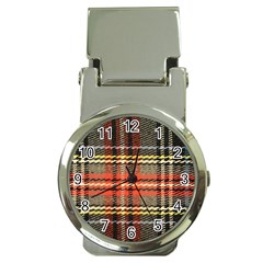 Fabric Texture Tartan Color Money Clip Watches