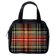 Fabric Texture Tartan Color Classic Handbags (One Side)