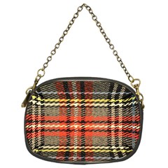 Fabric Texture Tartan Color Chain Purses (Two Sides) 