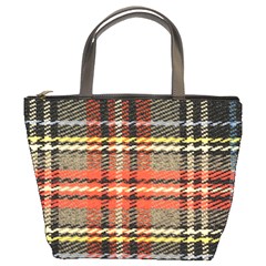 Fabric Texture Tartan Color Bucket Bags