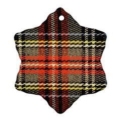 Fabric Texture Tartan Color Ornament (Snowflake)